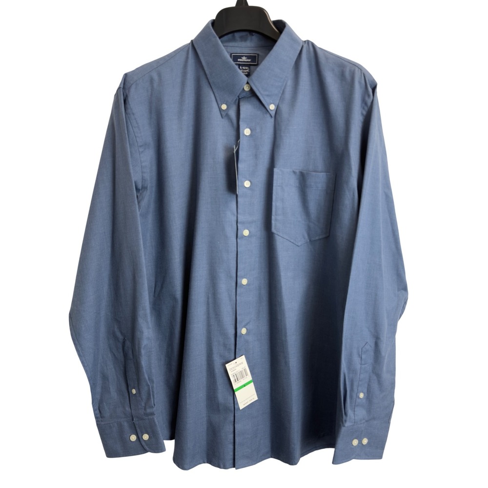 NEW Dockers Business Mens Large Blue Long Sleeve Button Down Shirt